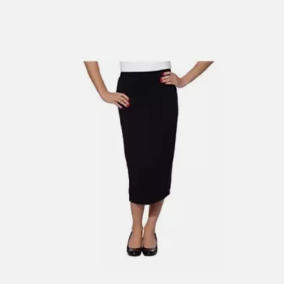 Matty M Womens Black Midi 26" Pull On Skirt Size S Double Lined Fair Condition - Picture 3 of 13